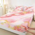 thumbnail image 3 of Homewish Modern Fashion Marble Bed Sheets, Pink Marbling Abstract King Sheets, Teens Adult Men Female Sheet Set, Super Cozy Room Decor, 4-Piece, 3 of 7