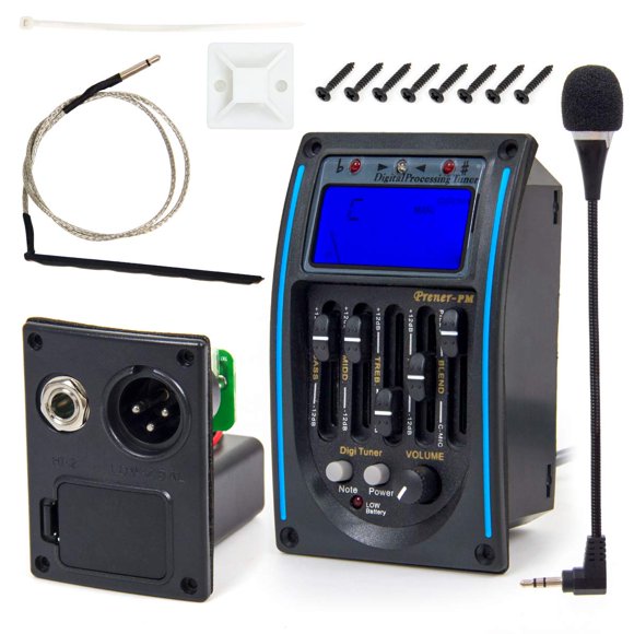 Preamplificador de guitarra acústica EQ Equalizer Piezo Pickup Kmise 5 Band
