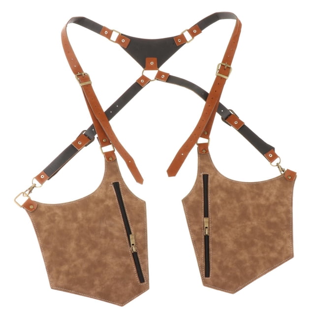 Bolsa de hombro portátil para teléfono, monedero antipérdida, paquete de almacenamiento doble, correa para axilas de cuero PU, bolsillo para , Khaki Yinane Estuche para arnés de hombro