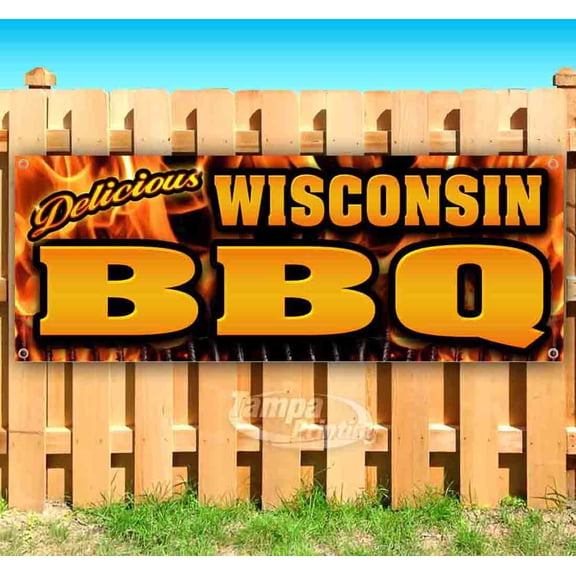 Wisconsin BBQ 13 oz Vinyl Banner With Metal Grommets