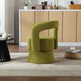 thumbnail image 2 of 360 Degree Swivel Cuddle Barrel Accent Chairs, Round Armchairs with Wide Upholstered, Fluffy Boucle Fabric Chair for Living Room, Bedroom, Office, Waiting Rooms, Olive Green, 2 of 7