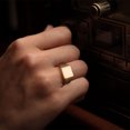 thumbnail image 3 of King Will Men's Gold Signet Rings Tungsten Biker Band Ring For Men Thumb Pinky Polished Classic Plain Wedding Statement Promise Ring for Him, Size 13, 3 of 7