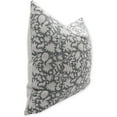 thumbnail image 4 of Fabdivine Block Print Throw Pillow Cover, 14x14 Inch Thick Linen Handmade Cushion Cover, Floral Print Boho Design Gray Pillow Cover for Sofa and Couch, 4 of 5