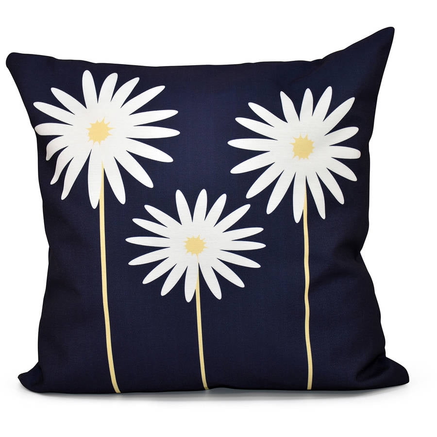 Simply Daisy Floral Print Decorative Pillow, 16" x 16"