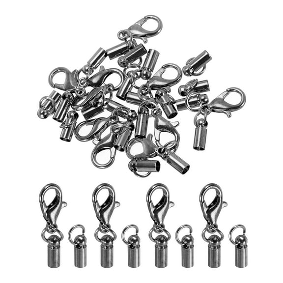 Uxcell 10Pcs Cord End Caps, 3.5mm End Caps Barrel Beads Kumihimo End Caps Iron for DIY Craft (Black)