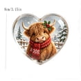 thumbnail image 3 of Tyidzon Highland Cow Christmas Ornament, Heart Shape Flat Acrylic Print with Hanging Cord for Highland Cow Lovers and Tree Decoration, 3.15 in, 3 of 7