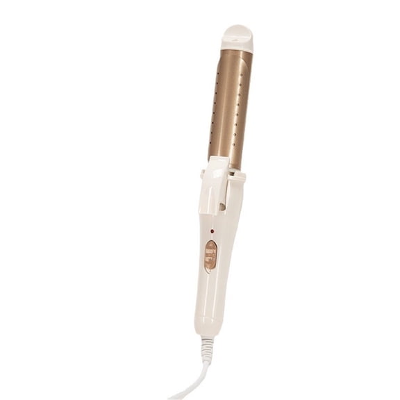 Double ceramic 1 ¼ inch curling iron, 1 ¼ foot cylindrical curling iron, suitable for medium to long hair, golden color