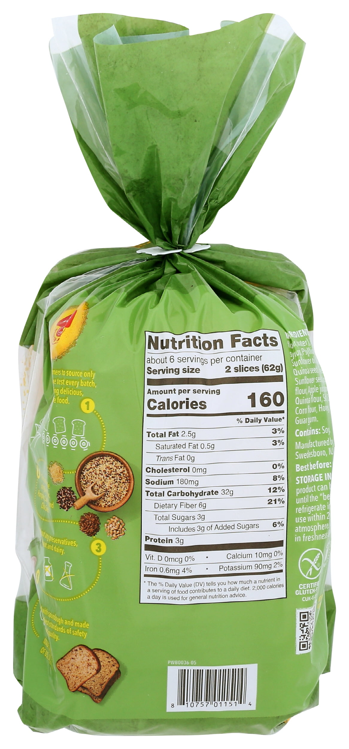 (Price/Case)Schar 1100690501 Gluten Free Artisan Baker 10 Grains & Seeds Bread 8-13.6 Ounce