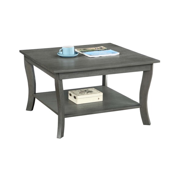 Homestock Coastal Craftsman Chic Square Coffee Table, 30"D X 30"W X 18"H, Solid & Manufactured Wood, Crafted From Rubberwood