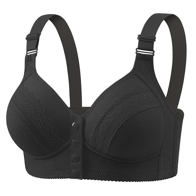 Gathering Front Buckle Back Comfortable Breathable Lace Large Breasts Show Small Non Non Ring Bra