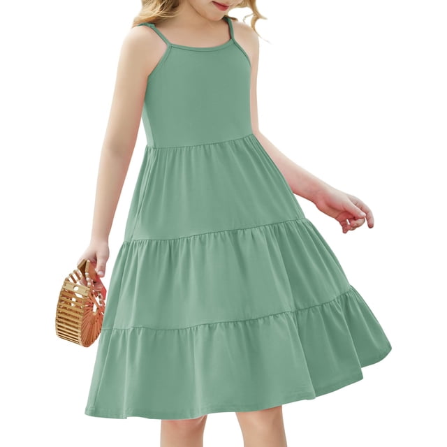 Vestido Arshiner para niña pequeña, verano, sin mangas, con bolsillos, 3-4T