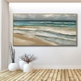 thumbnail image 5 of Large Ocean Seascape Canvas Oil Painting Beach Waves Hand-Painted Texture Painting Landscape Wall Art Custom Vacation Gift,Unstretched,Frameless,(114*228cm)45*90lnches, 5 of 5
