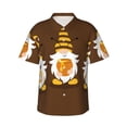 thumbnail image 1 of Fotbe Gnomes With Honey Camisa Hawaiana para Hombre Unisex – Camisa Casual de Verano con Botones de Manga Corta de Algodón y Lino,Small, 1 of 7