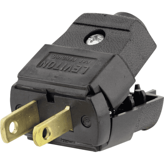 Leviton 101 Cord & Plug in Black — UL Listed for US Residential Electrical Code Compliance, Drop-in NEC-Standard Wiring