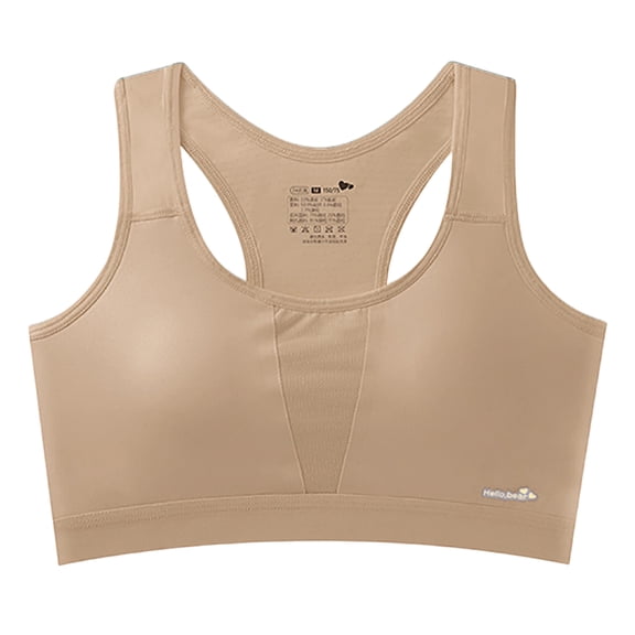 IVEYRTF Girls Lightweight Training Bra Breathable Design School Daily Wear Comfort Fit Wire Free Light Support Starter Bra(Coffee#2,16-17 Years)