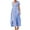 Light Blue, variant on IROINNID Solid Dresses For Women Minimalist Round-Neck Short Sleeve Loose Casual Slit Draw Back Long Dresses
