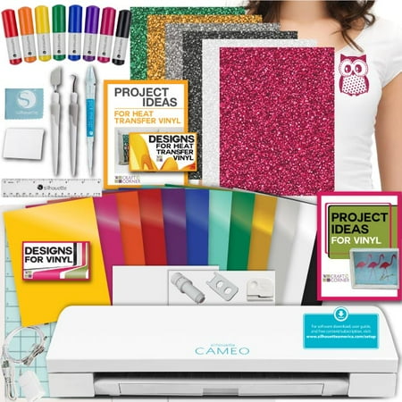 Silhouette Cameo 3 Bundle - Guide Oracal Vinyl, Tools, Pens, 12 Designs Hook