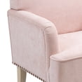 thumbnail image 5 of Nmkwnr Comfy Upholstered Accent Chair with Wooden Legs, Modern Fabric Club Chair Armchair for Bedroom, Living Room, Office, Pink, 5 of 10
