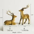 thumbnail image 3 of Resin Christmas Deer Figurines Set of 2 – Snow-Dusted Standing & Lying Pair Hand-Painted Gift-Ready Mantel Tabletop Holiday Reindeer Decor (Brown Reindeer), 3 of 15