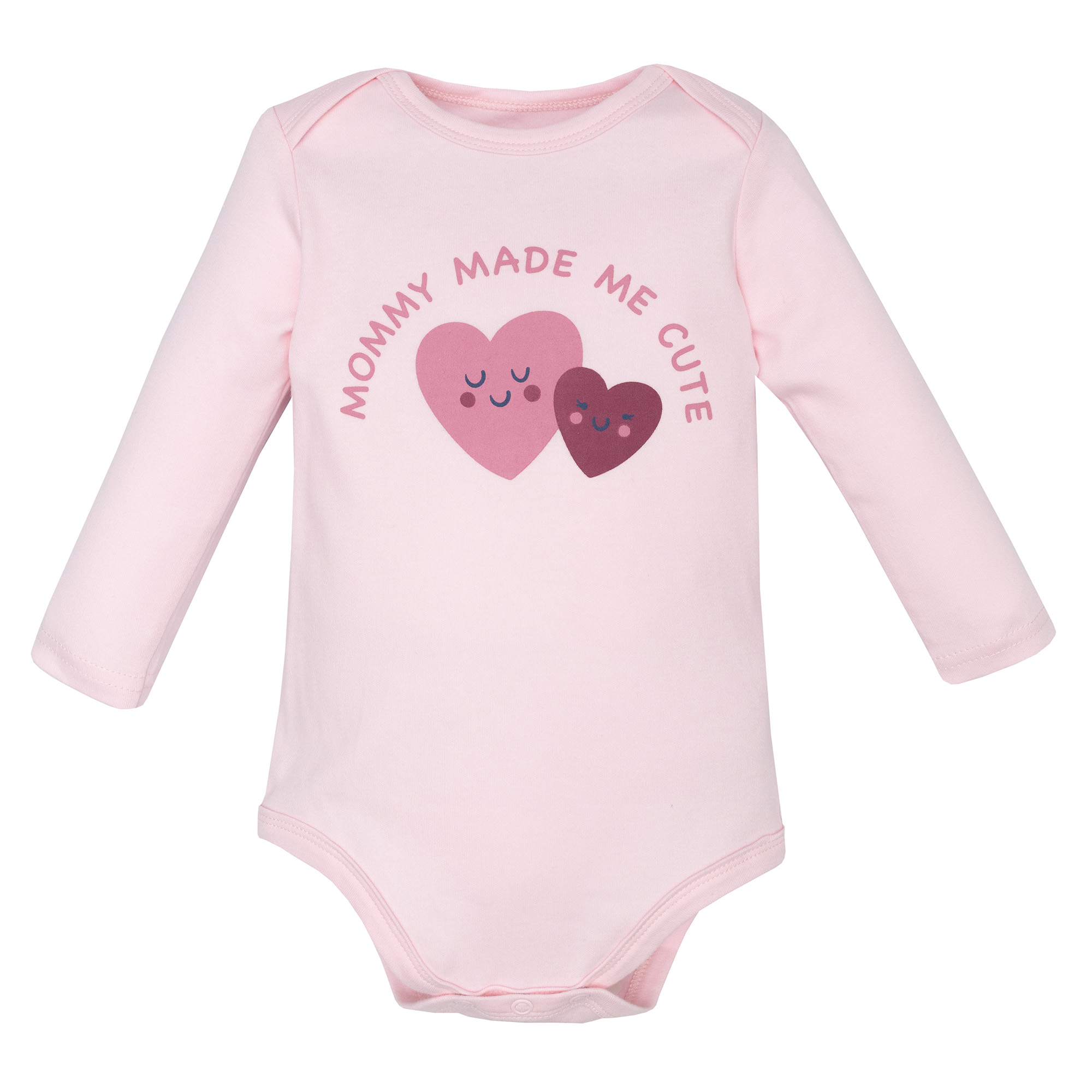 Hudson Baby Infant Girls Cotton Long-Sleeve Bodysuits 3-Pack, Cute Hearts, 6-9 Months