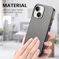 thumbnail image 5 of Designed for iPhone 14 Classic Case, Slim Leather Luxury Business PU Non-Slip Texture Grip Shockproof Bumper Protective Phone Cover Men Women For iPhone 14,Gray, 5 of 8