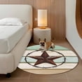 thumbnail image 3 of Beige Sage Green Texas Star Round Area Rug 7 FT, Non Slip Living Room Area Carpet, Vintage Stars Wooden Washable Soft Circular Rug Non-Shedding Floor Carpet for Bedside Office Play Room Classroom, 3 of 9