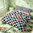 thumbnail image 3 of Manfei Cute Dino Animals Twin Quilt Set,Dragon Checkerboard Twin Coverlet Set,Black White,2 Pieces,1 Bedspread and 1 Pillowcase, 3 of 7