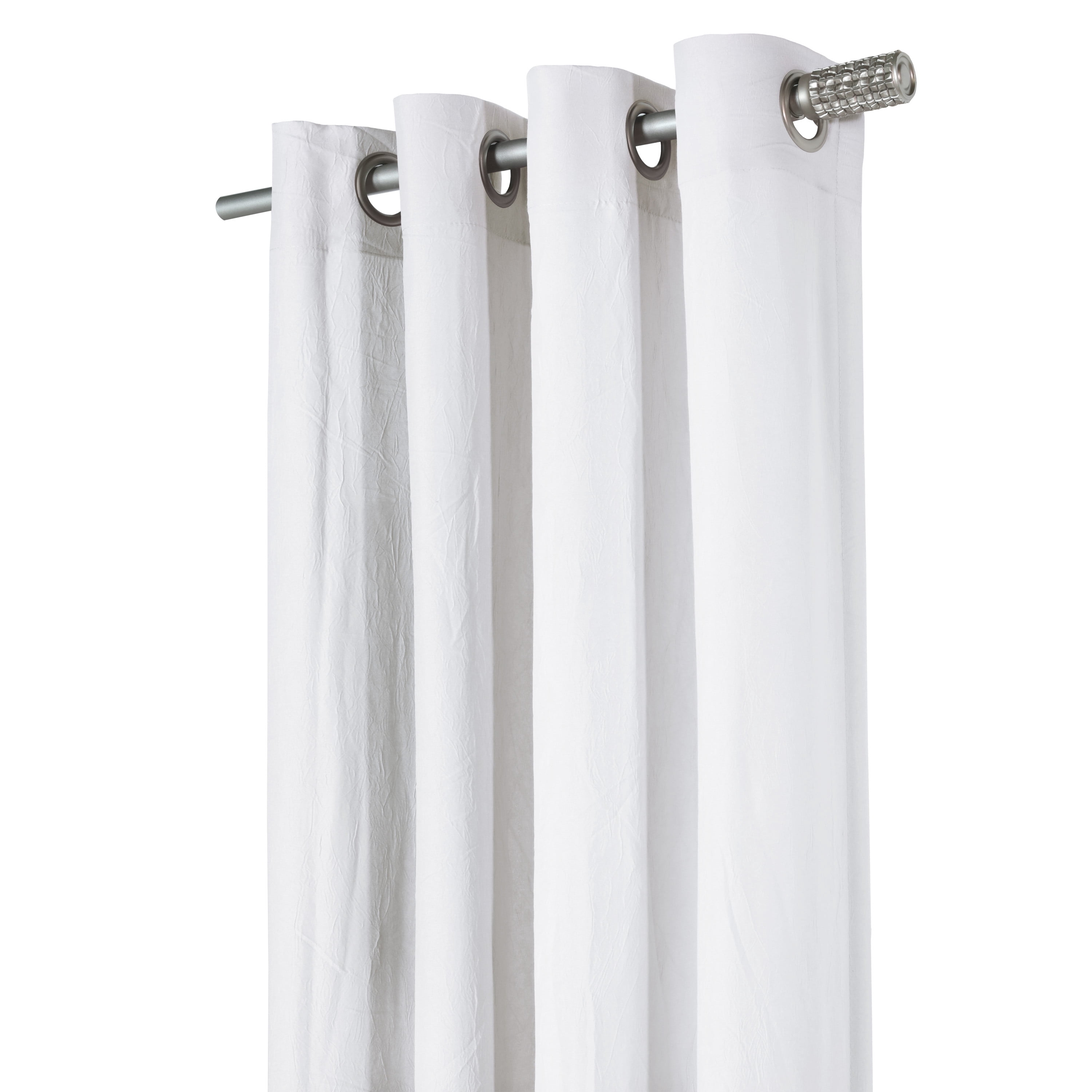 Hannah Crinkle Textured Microfiber Curtain Panel 52" x 63" in White