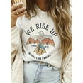 thumbnail image 1 of RISE UP T-Shirt Vintage Décontracté pour Femmes - Imprimé Géométrique, Col Rond, Manches Courtes, Mélange de Polyester, Lavable en Machine Fête des Pères, Fête des Mères, Nouvel An, Festival de Printemps, Saint-Valentin, Inde, 1 of 6