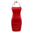 thumbnail image 5 of XIYON Dresses For Women Solid Color Casual Daily Fashion Backless Tie Strap Slip Sleeveless Dress For Outing And Party Wear Club Party Going Out Outfits Going Out Dresses, 5 of 5
