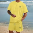thumbnail image 3 of Men'S 2 Piece Outfits Short-Sleeved Sportswear Casual Summer Jogging Lightweight Suits Fashion Lightweight Sweat Suit (Yellow_03 ,XS), 3 of 6