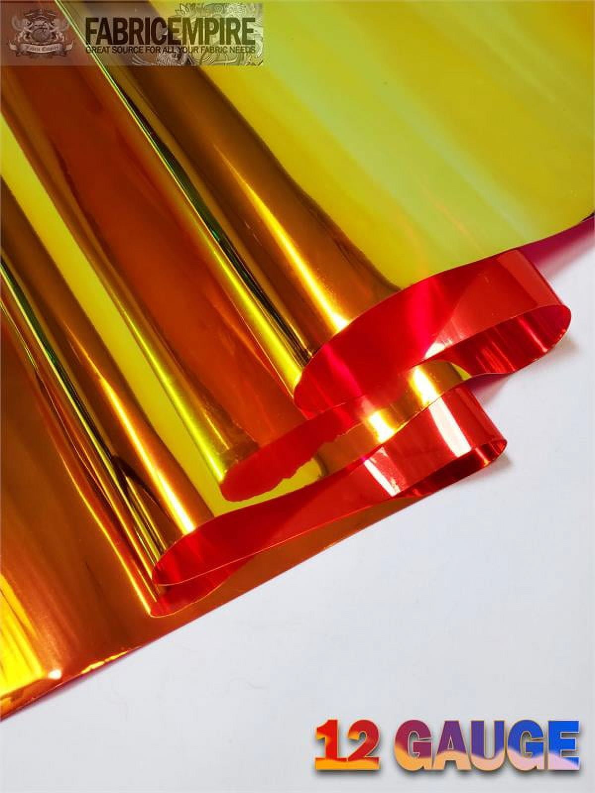 12 Gauge Metallic Transparent Hologram Red Plastic Vinyl Fabric 38" Wide Sold By The Yard