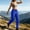 Blue, variant on WPPGONE Athletic Pants Women with Zipper Pockets Running Elastic Waisted Drawstring Straight Leg Bottoms Sports Casual Trousers