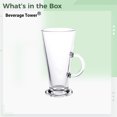 thumbnail image 4 of 9 fl oz / 265 ml Lead-Free Glass Mug, Tempered Latte & Coffee Mug, Classic High Foot Design, Transparent with Handle, Ideal for Coffee, Tea, Whiskey, and More, 4 of 5