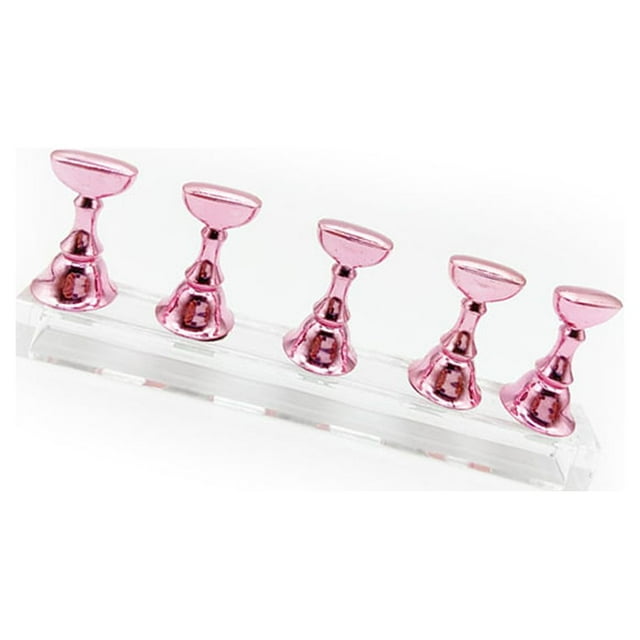 QualitChoice Press on Nail Stand High-ranking Fashionable Individual Different Shock-resistant Comfortable Bead Practice Sheet Pink 1Set