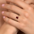 thumbnail image 4 of Gem Stone King 10K Yellow Gold Red Garnet and Lab Grown Diamond Engagement Ring for Women | 1.98 Cttw | Emerald Cut 7X5MM | Gemstone January Birthstone | Size 9, 4 of 6
