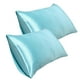 thumbnail image 1 of Fiudx Juego de Fundas de Almohada de Seda Sintética, Tacto Satinado Suave, Diseño de Sobre, Transpirable y Agradable para La Piel y El Cabello, Color Blanco, 2 Piezas, Tamaño 50 X 76 Cm., 1 of 1