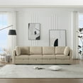thumbnail image 2 of 4 Seat Modular Sectional Sofa with Adjustable Arms and Backs, Corner Couch with Storage Space, Wood Frame Convertible Lounge Sofa with Chaise for Living Room, Beige, 2 of 7