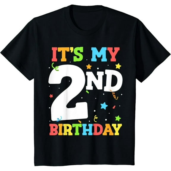 100% pure cotton It's My 2nd Birthday Boy 2 Toddler Girl 2 Two Happy Birthday T-Shirt