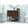 thumbnail image 2 of 36 inch single bathroom vanity in walnut with backsplash, 2 of 8