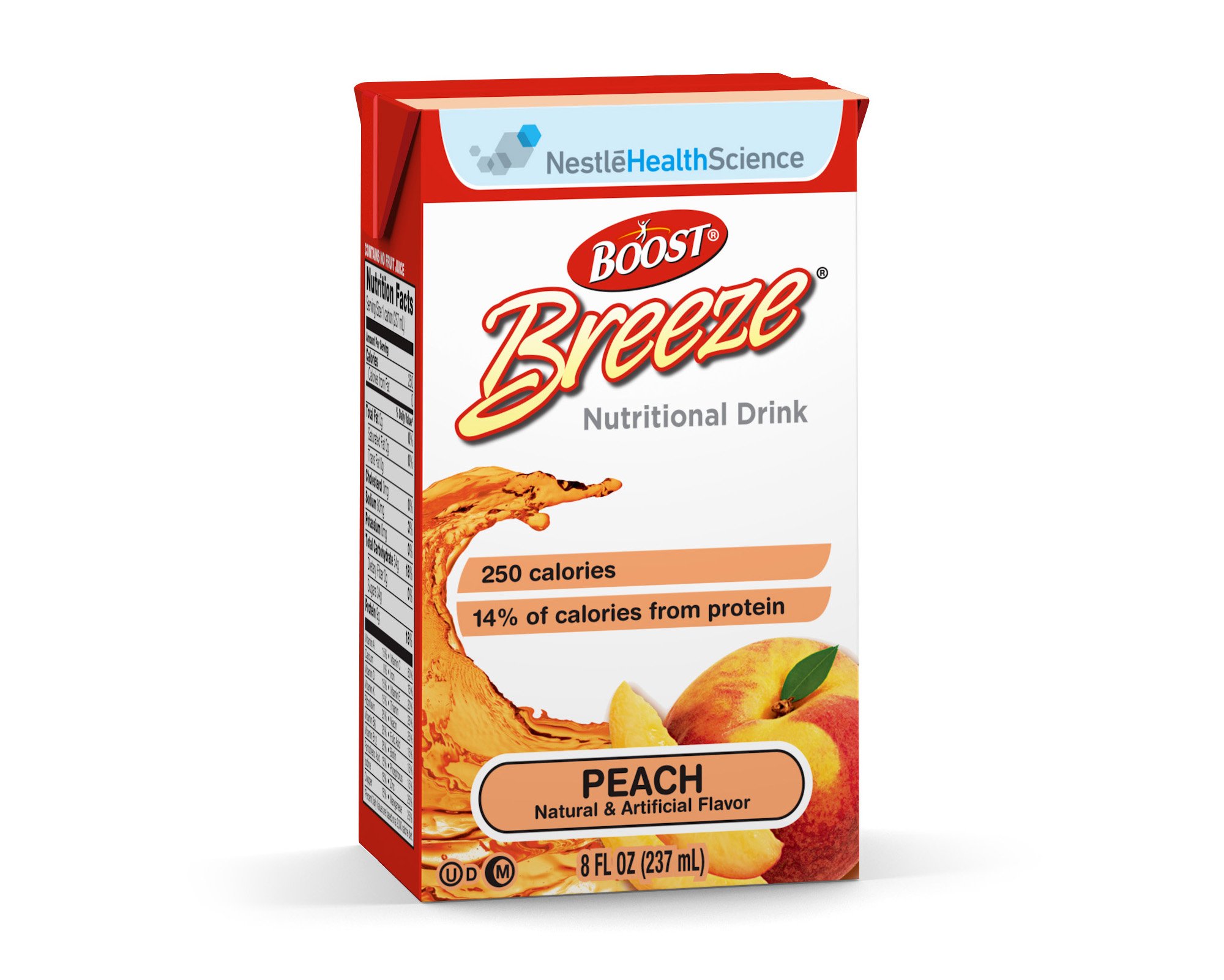 Boost Breeze Peach Flavor 8 oz. Carton Ready to Use, 10043900186402