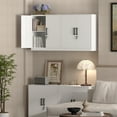 thumbnail image 7 of Metal Garage Wall Cabinet,Garage Wall Cabinet with Handle,Lockable Storage Cabinets Wall Mounted with 2 Doors,Locking Cabinet with Shelves for Basement,Living Home,White, 7 of 7
