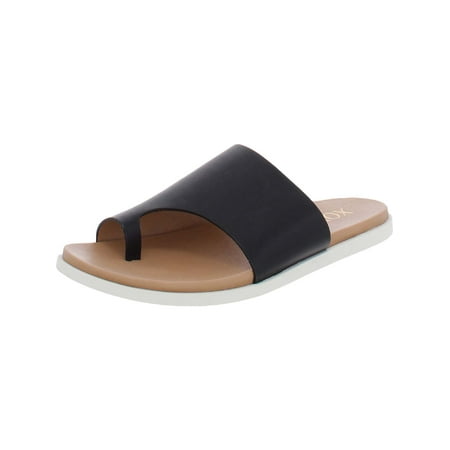 

XOXO Womens Irina Faux Leather Slip On Flat Sandals