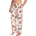 thumbnail image 3 of Mens Pajama Pants - Soft Sleep & Lounge Pants for Men, Conch Starfish Shells Cuteness Casual PJ Bottoms Pants with Pockets, 3 of 5