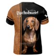 thumbnail image 3 of Personalized Name Dashshund Leather Pattern Grunge Gift Men's T-shirt S-5XL, 3 of 4