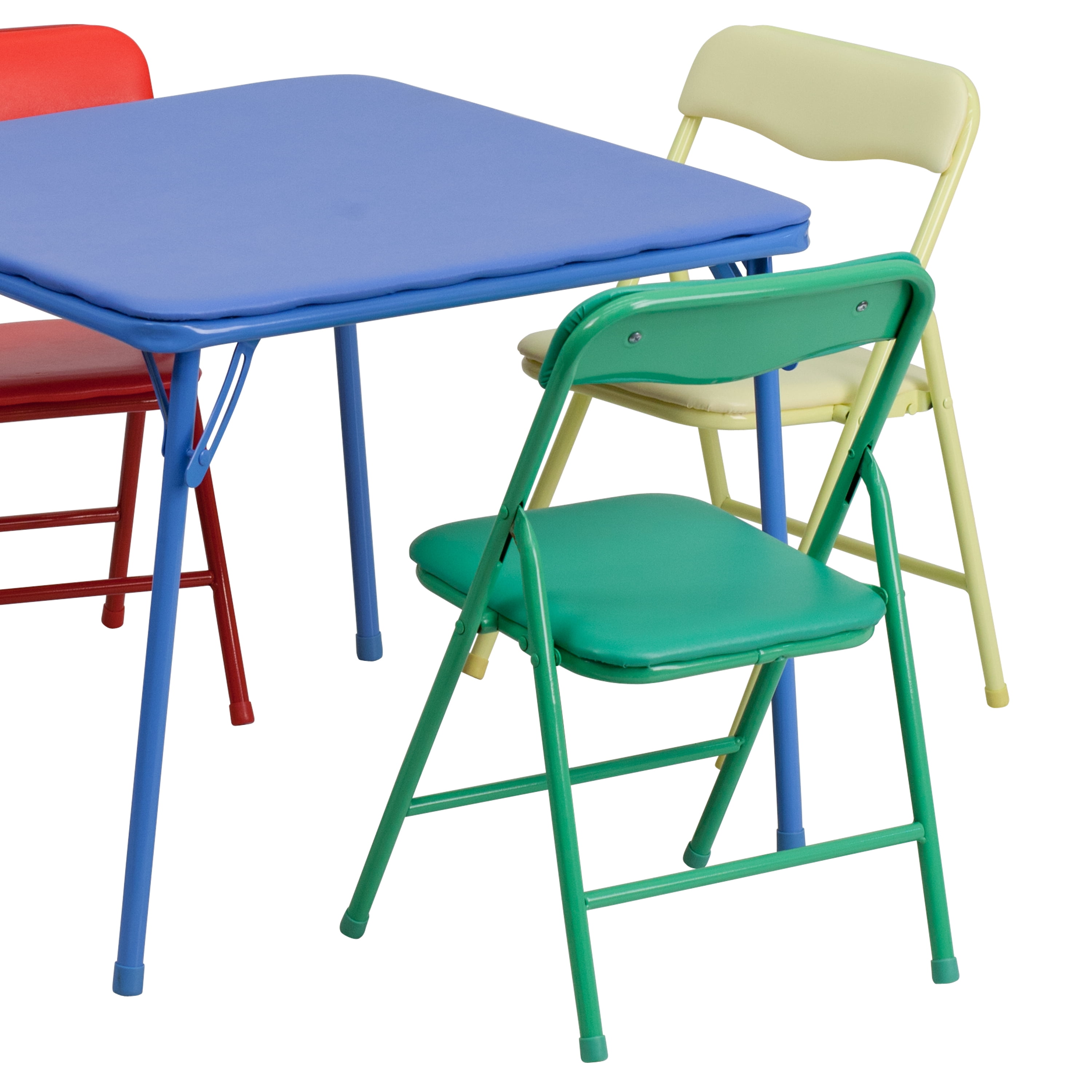 Flash Furniture Kids Colorful 5 Piece Folding Table And Chair Set Walmartcom Walmartcom