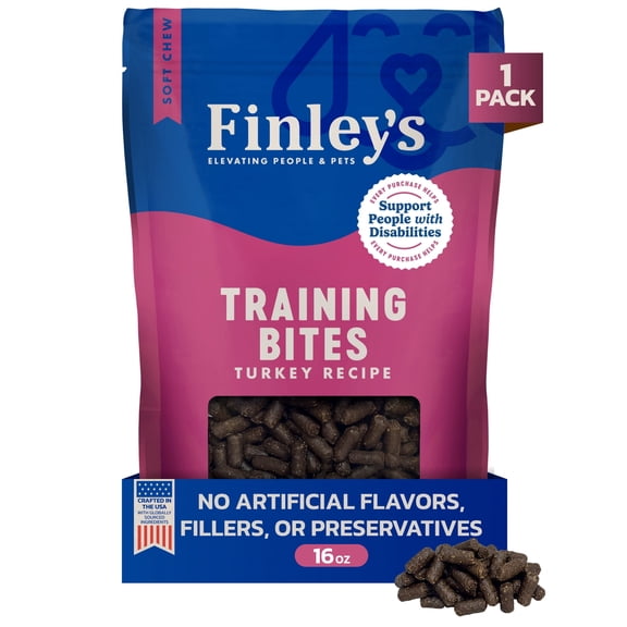 Finley's Dog Training Bites, Soft, Bite Sized Turkey Flavored Dog Treats for All Ages and Sizes, For Training and Everyday Treat, 16oz, 1 Pack