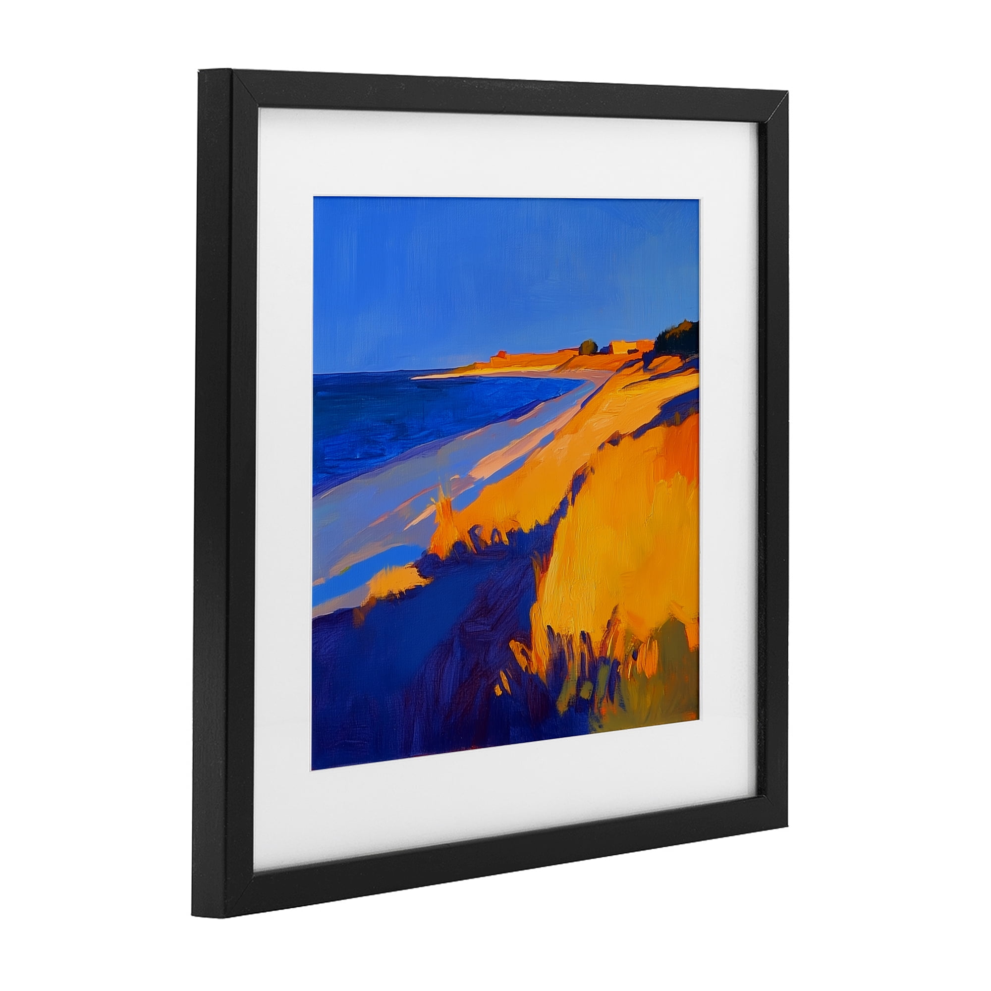 Stupell Industries Complimentary Coast Seascape Black Framed Print Under Glass, design by Walker Noble