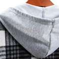 thumbnail image 5 of CHEEREAM Men's Plaid Hoodie Flannel Shirt Jacket Casual Button Down Long Sleeve Lightweight Regular Fit Hooded Shacket Jackets Gray XL, 5 of 9