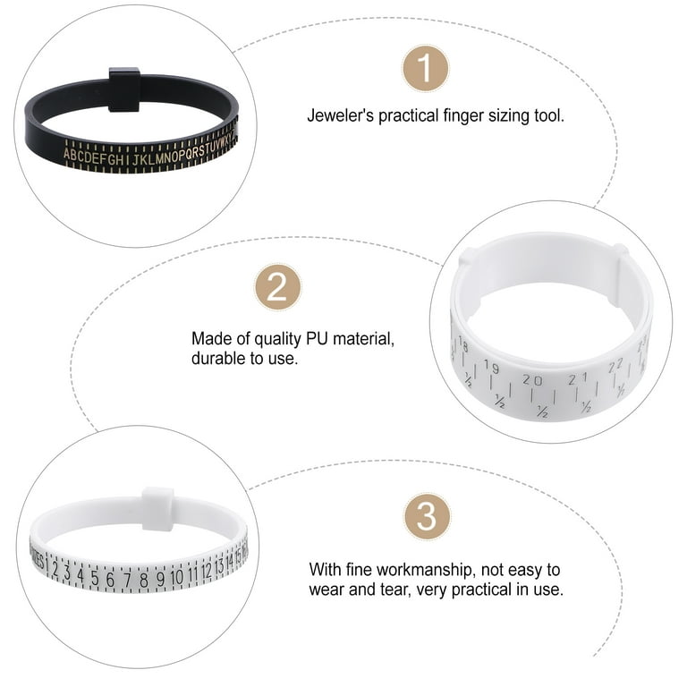 3 Pcs Jewelry Ring Size Measuring Tool Practical Ring Sizer Ring Measurer